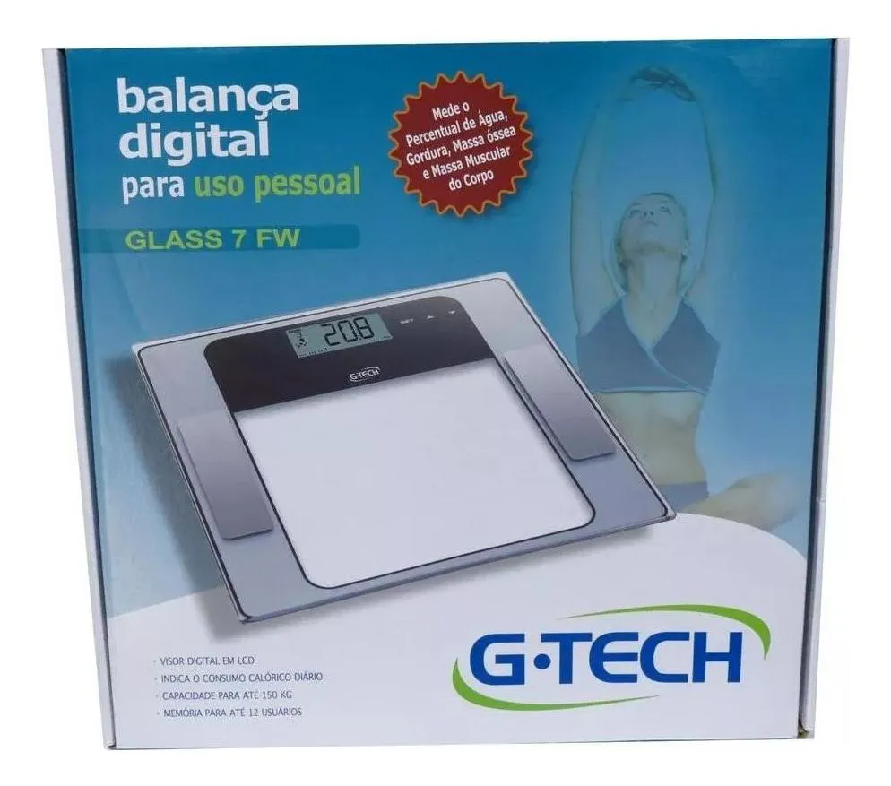 BALANçA DIGITAL GLASS 7 FW BIOIMPEDâNCIA GTECH