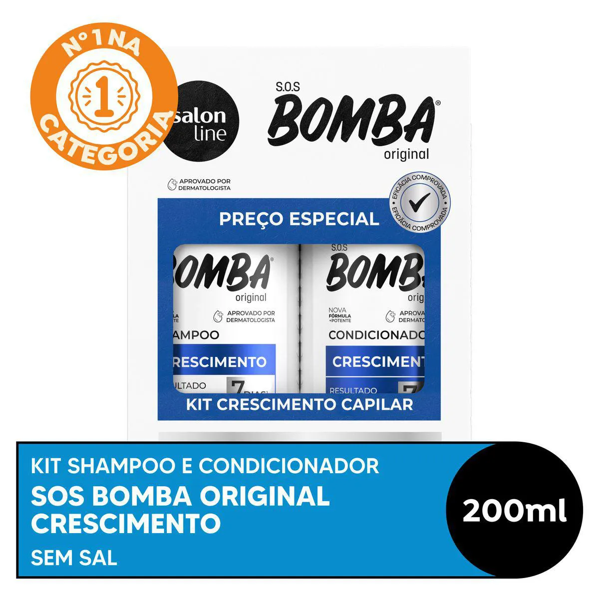 Kit Salon Line S.O.S Bomba Original Shampoo 200ml + Condicionador 200ml