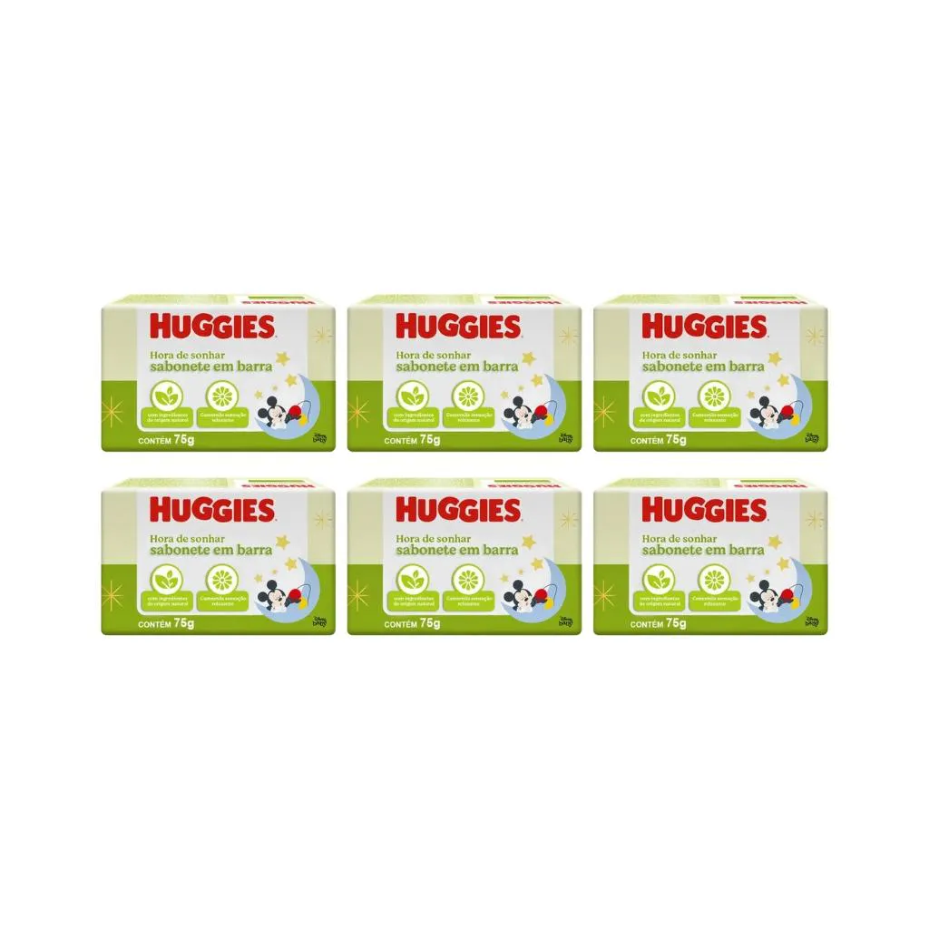 SABONETE HUGGIES 75G CAMOMILA - KIT C/6UN