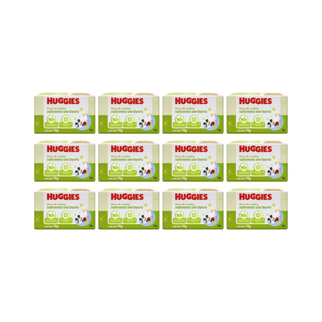 SABONETE HUGGIES 75G CAMOMILA - KIT C/12UN