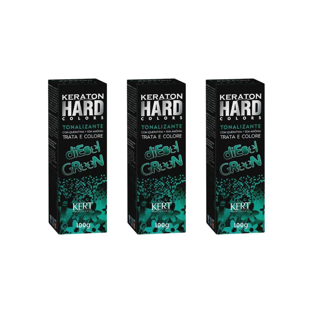 COLORAçAO KERATON HARD COLORS DIESEL GREEN-KIT C/3UN