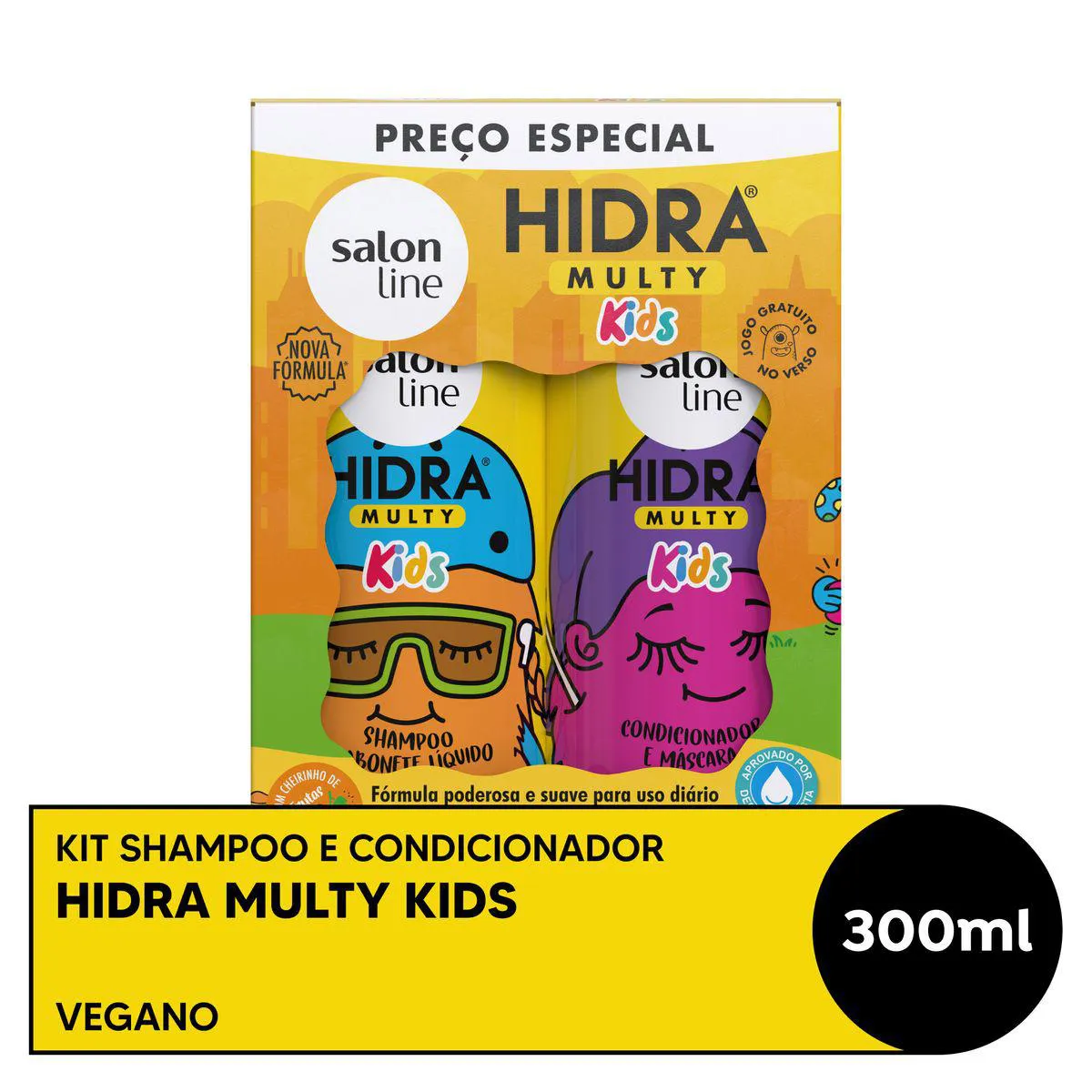 Kit Salon Line Hidra Multy Kids Shampoo + Condicionador com 300ml cada