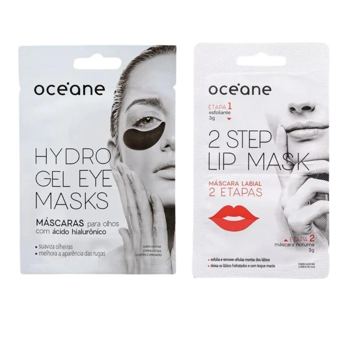 KIT OCEANE MASC OLHOS +MASC PARA LáBIOS STEP LIP 2 ETAPAS