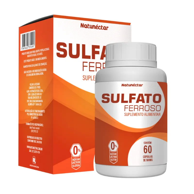 Sulfato Ferroso  Natunéctar - 60 Cápsulas