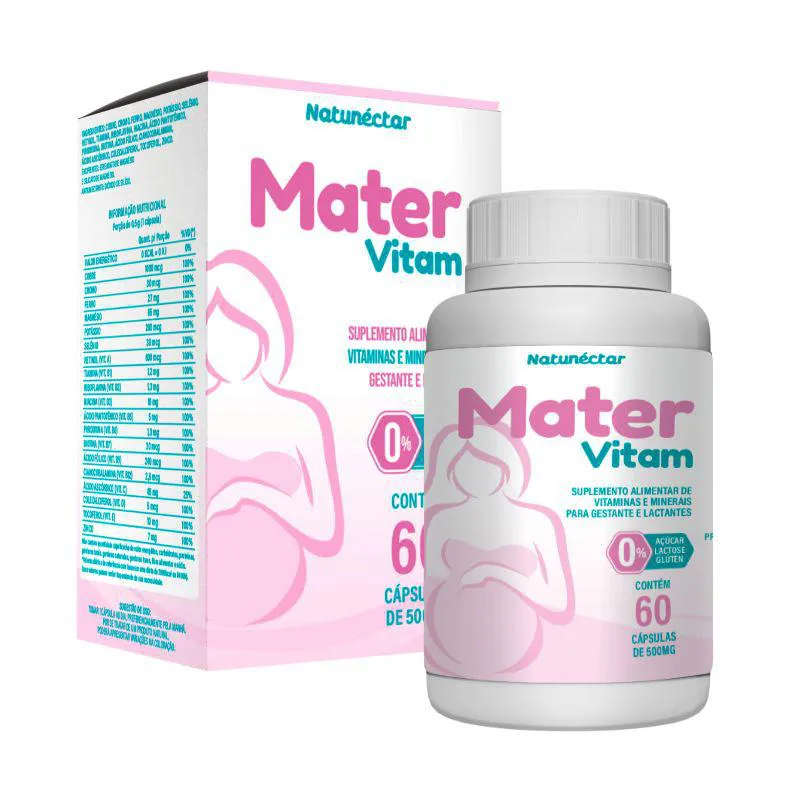 Mater Vitamina Para Gestante Materna Natunéctar 500mg - 60 Cápsulas