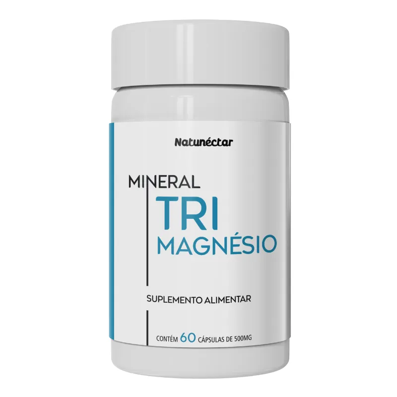 Trimagnésio 500mg - Malato de Magnésio,Taurato Magnésio,Bisglicinato Magnésio. 60 Caps - Natunéctar