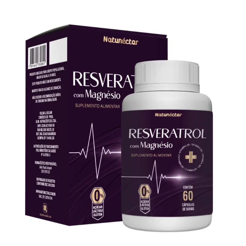 Resveratrol com Magnésio Suplemento Alimentar - Natunectar