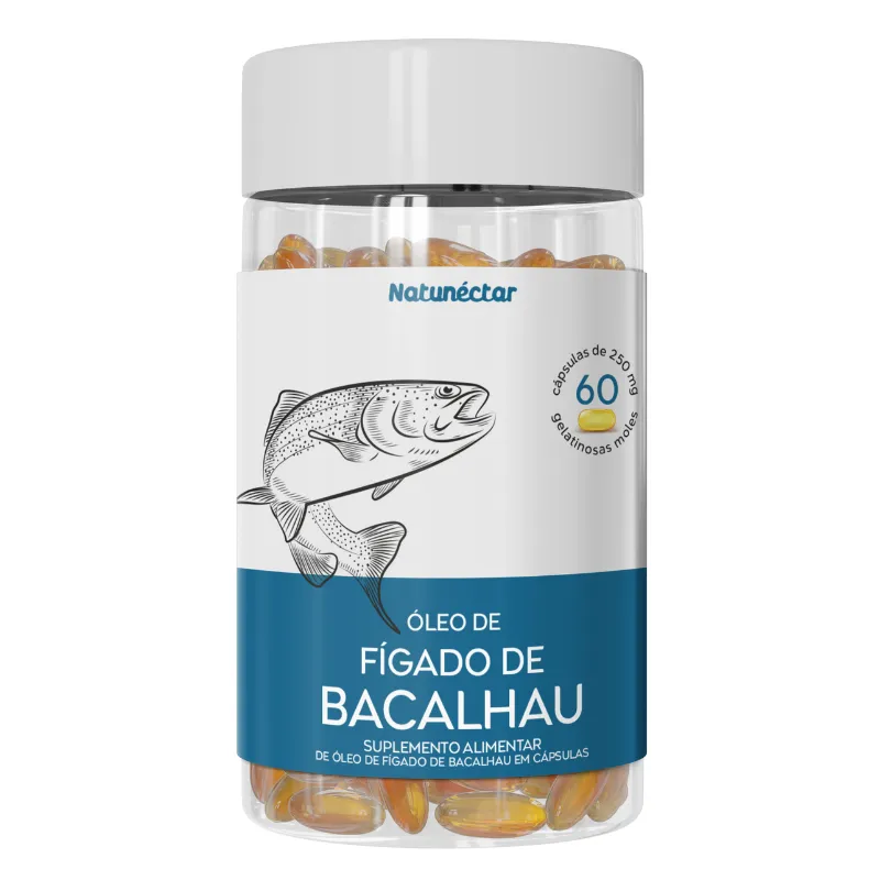 Óleo Figado de Bacalhau 250mg Natunectar - 60 Cápsulas