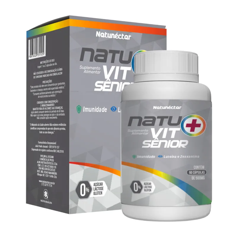 Natuvit Sênior Suplementos Vitaminas Para Idosos 500mg 60 Capsulas  - Natunéctar