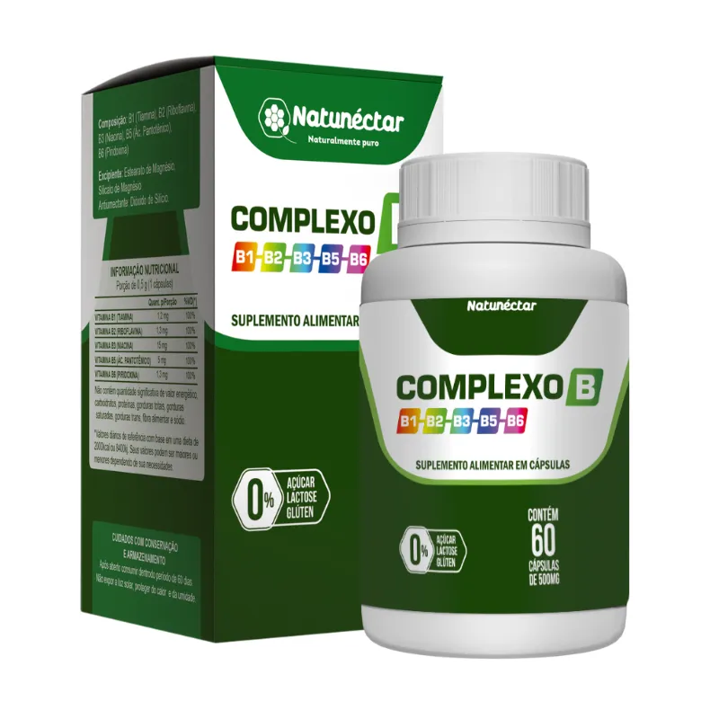 Complexo B 500mg 60 Capsulas - Natunéctar