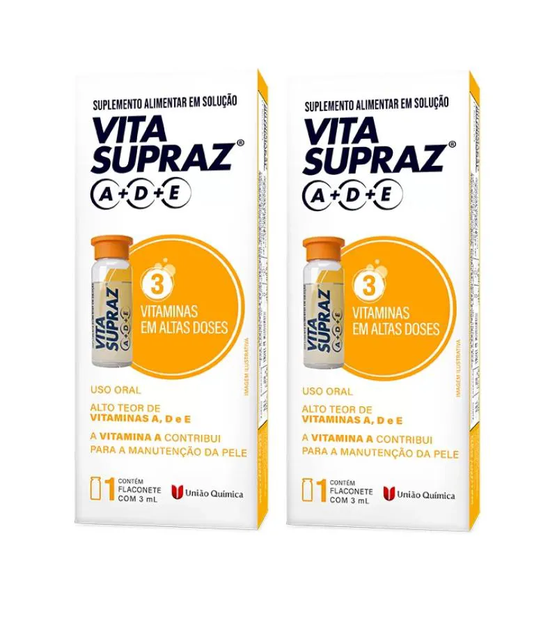 KIT 2 VITA SUPRAZ A+D+E FLACONETE 3ML - UNIãO QUIMICA