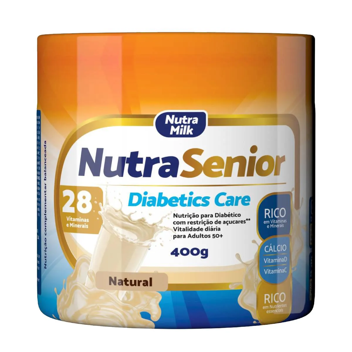 Suplemento Alimentar Nutra Senior Diabetics Care 50+ Sem Sabor 400g
