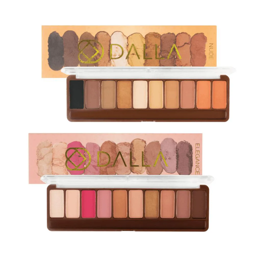KIT PALETAS DE SOMBRAS VEGANAS NUDE E ELEGANCE DALLA