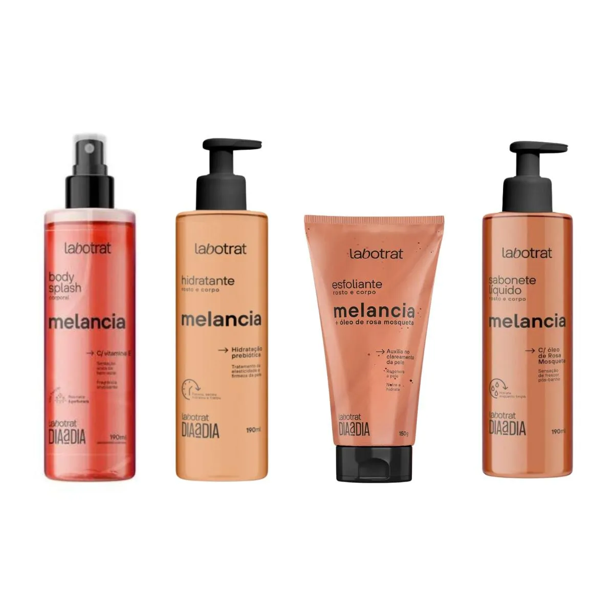 KIT LABOTRAT MELANCIA DIA A DIA SPLASH+HIDR+ESFOLIANTE+SABONETE