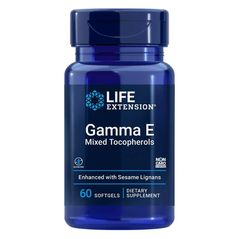 TOCOFERóIS MISTOS GAMMA E 60 SOFTGELS LIFE EXTENSION SEM Sabor