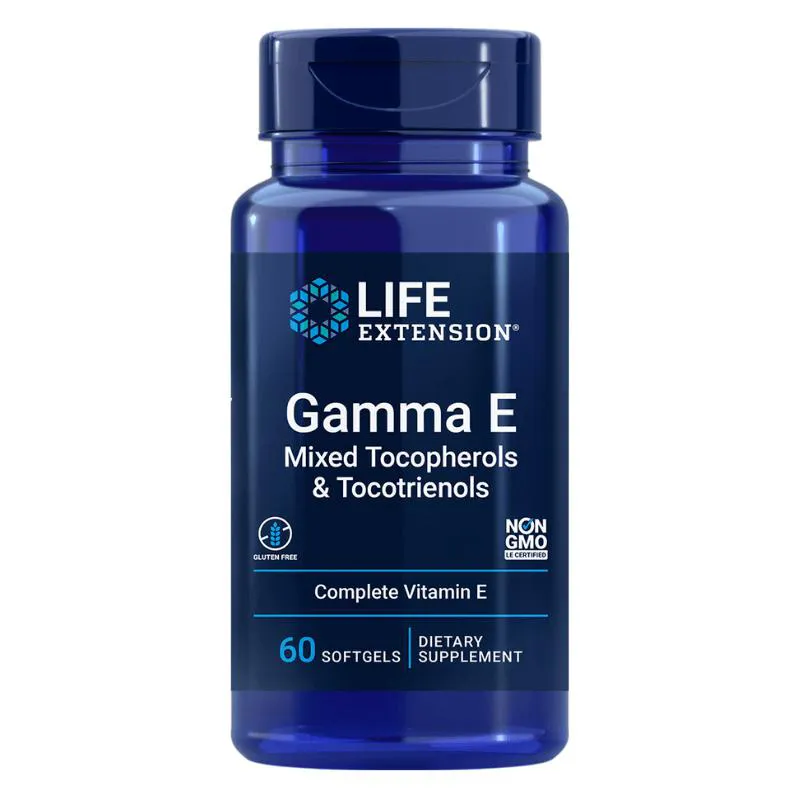 TOCOFERóIS E TOCOTRIENóIS MISTOS GAMMA E 60 CáPSULAS LIFE EXTENSION SEM Sabor