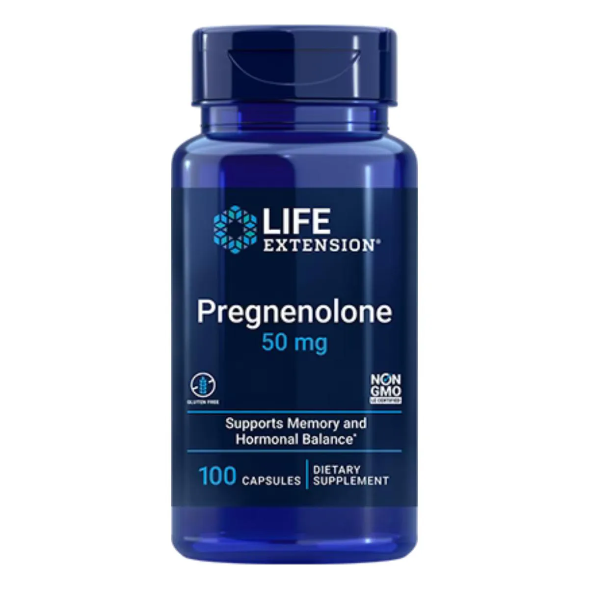 PREGNENOLONA 50MG 100 CáPSULAS - LIFE EXTENSION SEM Sabor