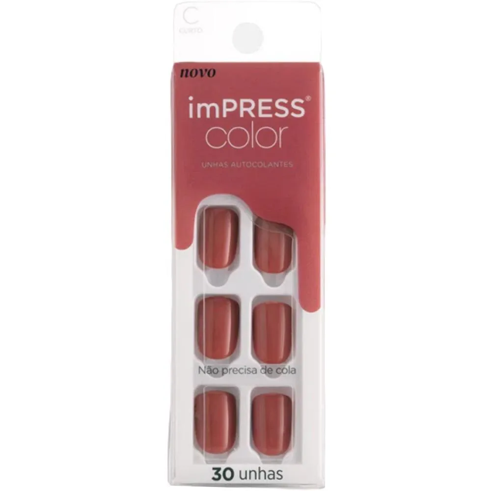 UNHA AUTOCOLANTE IMPRESS COLOR CURTA PLATONIC PINK KISS