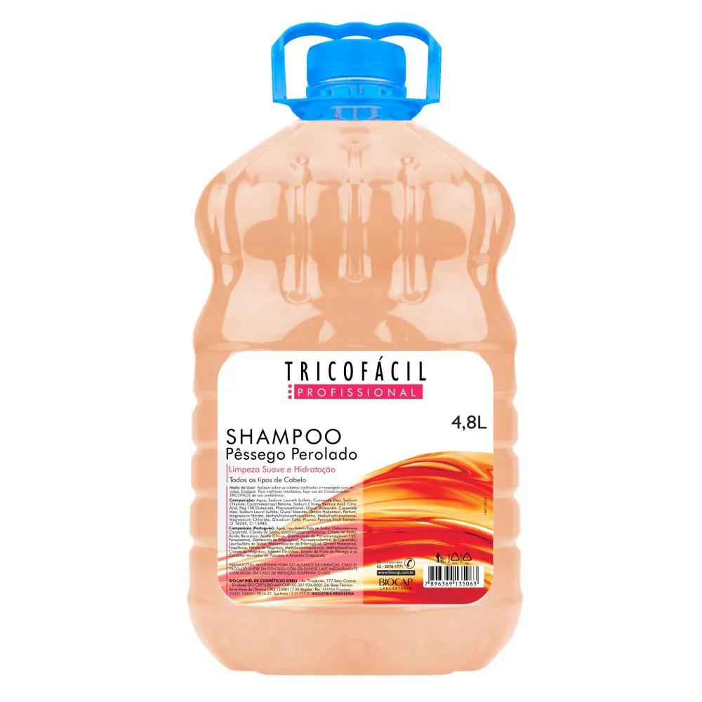 SHAMPOO PêSSEGO PEROLADO 4,8 LITROS TRICOFáCIL