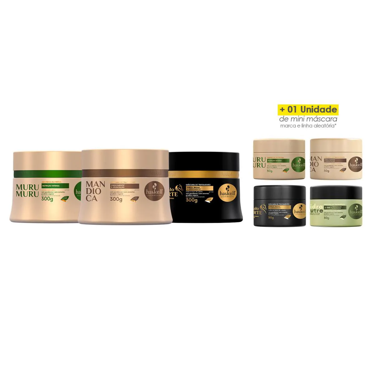 KIT HASKELL MANDIOCA MURUMURU CAVALO FORTE 300G +MINIMáSCARA