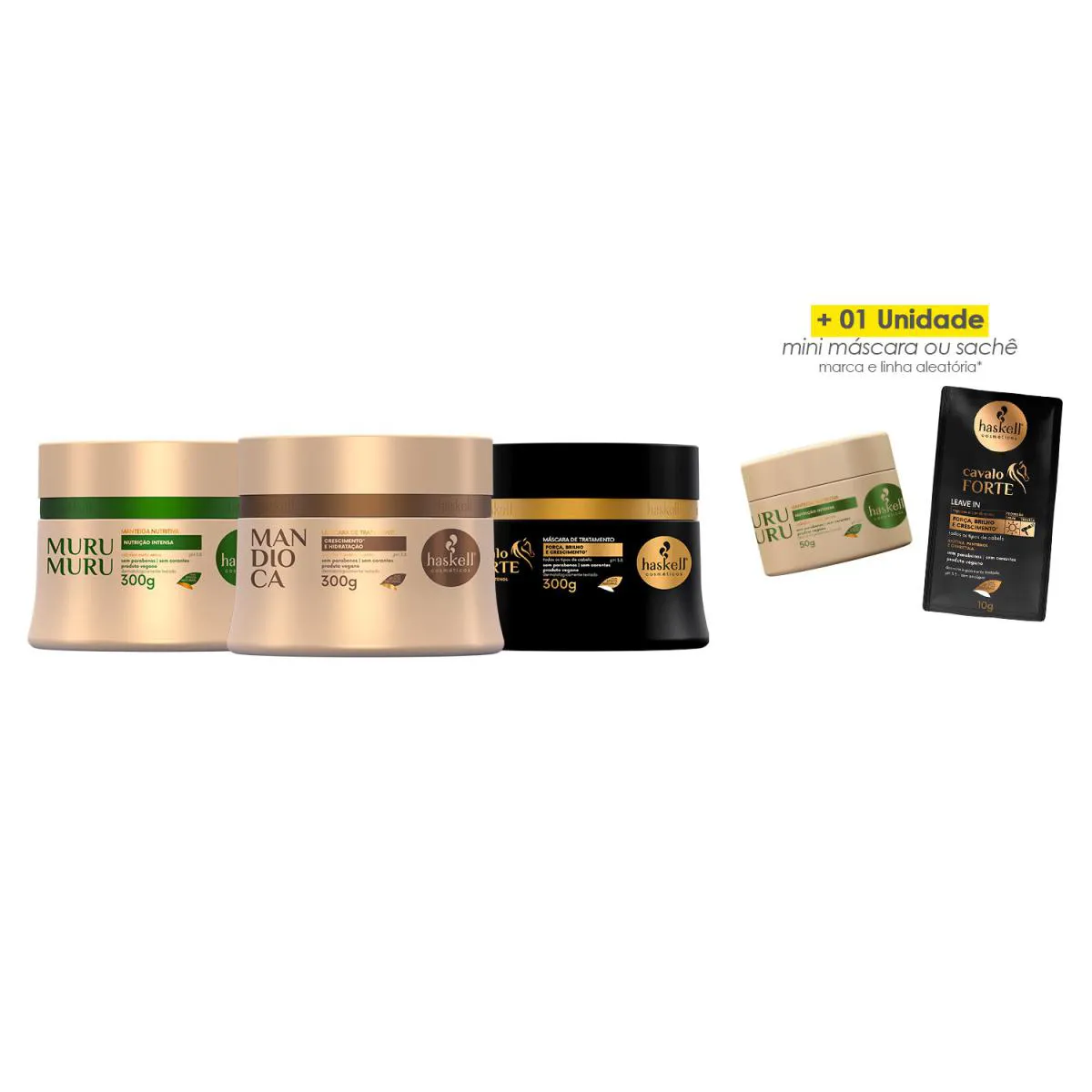 HASKELL MANDIOCA MURUMURU CAVALO 300G +MINI MáSCARA OU SACHê