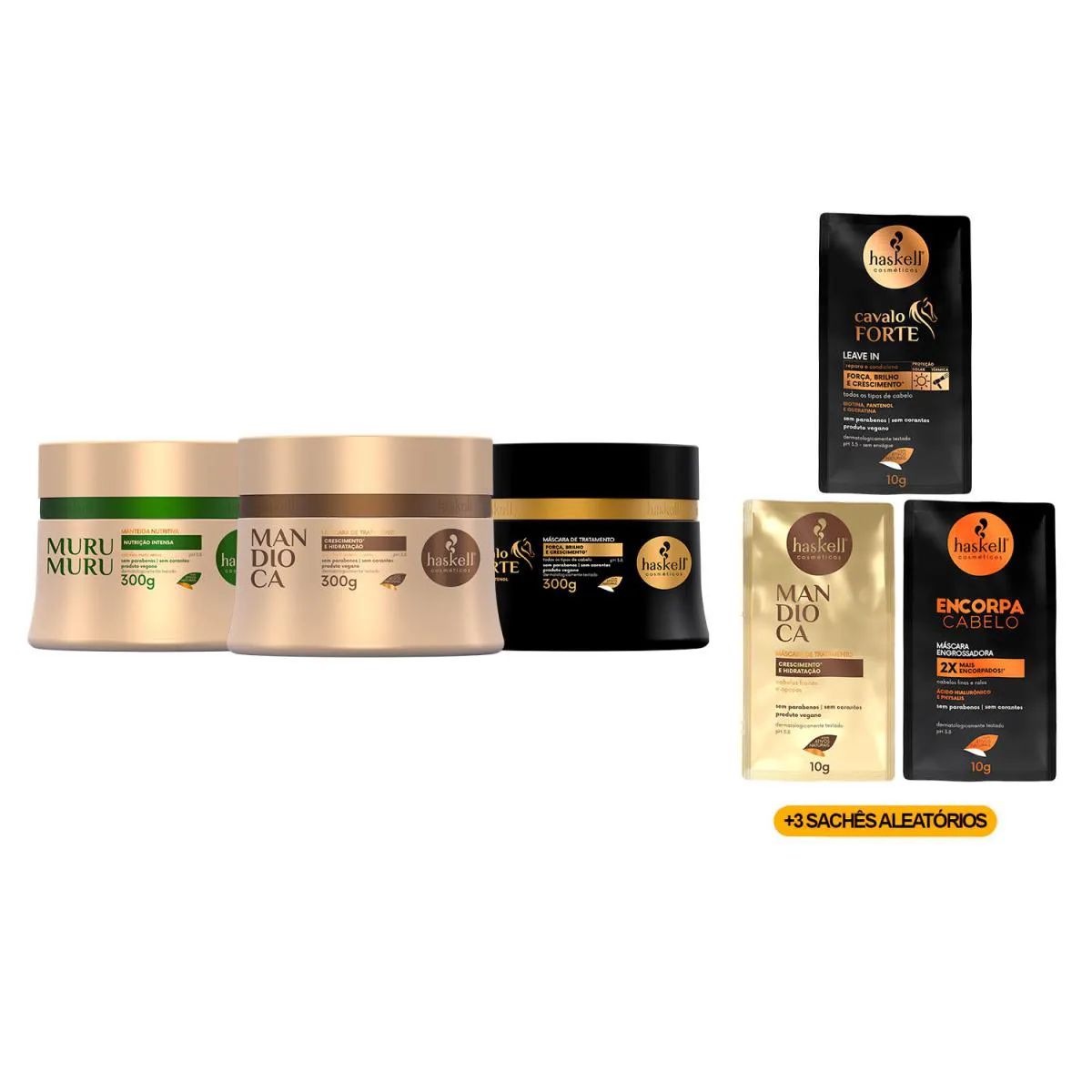 HASKELL MáSCARA MANDIOCA MURUMURU CAVALO FORTE 300G +3 SACHê