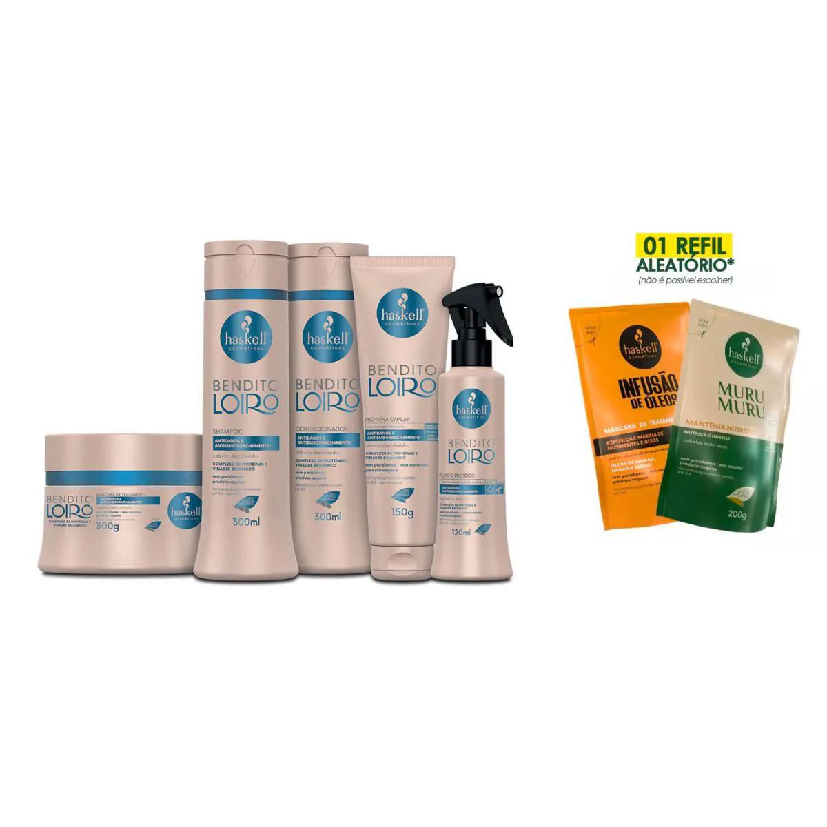 KIT HASKELL BENDITO LOIRO SALVA LOIRO COMPLETO 300ML +REFIL