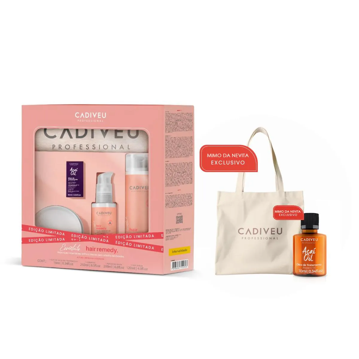 KIT CADIVEU HAIR REMEDY 3 PRODUTOS +MIMOS - KIT ESPECIAL