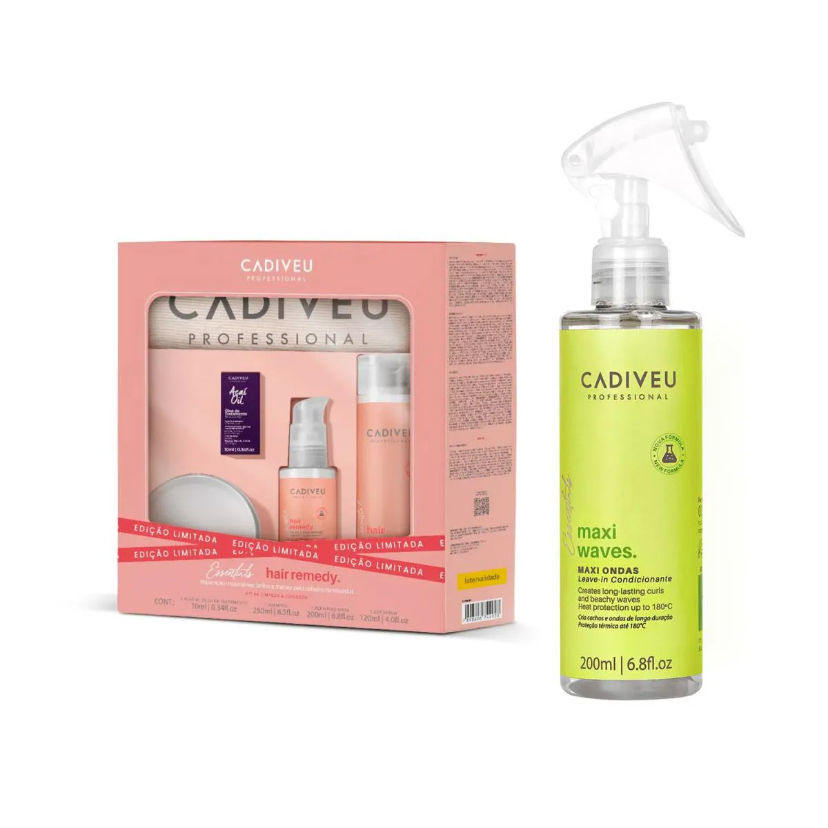 KIT ESPECIAL CADIVEU HAIR REMEDY 200ML + MAXI WAVES ONDAS