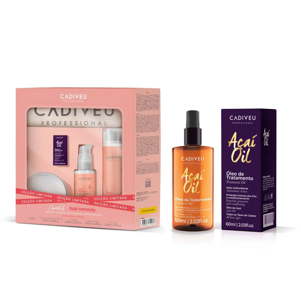 KIT ESPECIAL CADIVEU HAIR REMEDY 200ML + ÓLEO DE AçAí 60ML