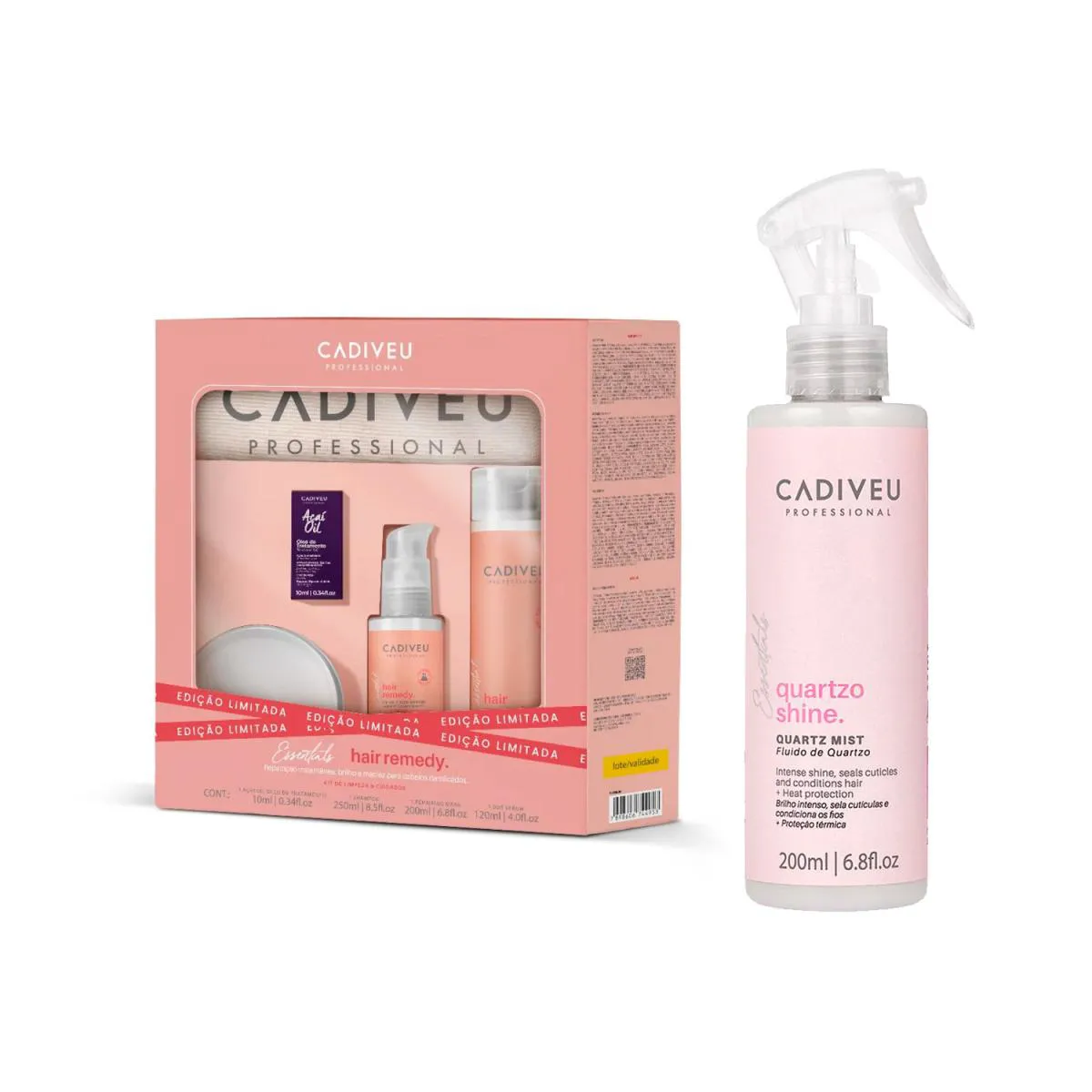 KIT ESPECIAL CADIVEU HAIR REMEDY + FLUIDO DE QUARTZO MIST