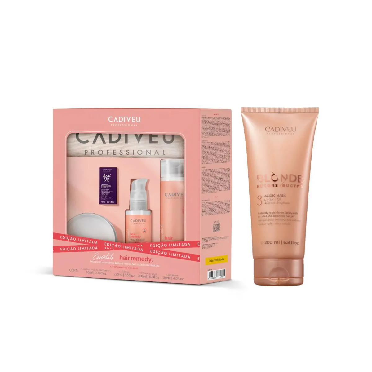KIT ESPECIAL CADIVEU HAIR REMEDY + ACIDIFICANTE RECONSTRUTOR