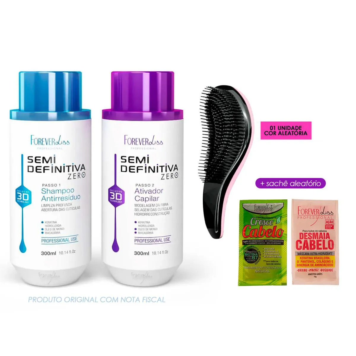 KIT SEMI DEFINITIVA 2X300ML FOREVER LISS + SACHê E ESCOVA