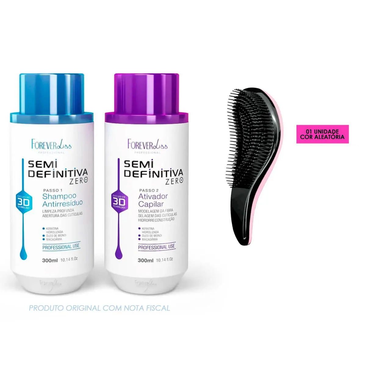 KIT SEMI DEFINITIVA 2X300ML FOREVER LISS ALISA MUITO +ESCOVA