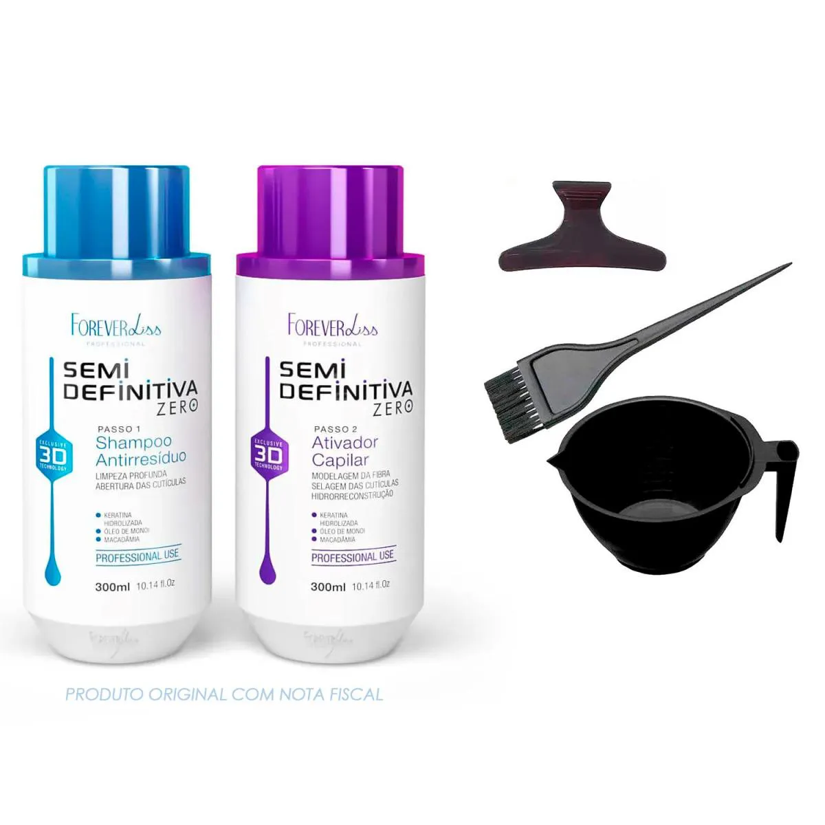 KIT SEMI DEFINITIVA 2X300ML FOREVER LISS +CUMBUCA/PRESILHA