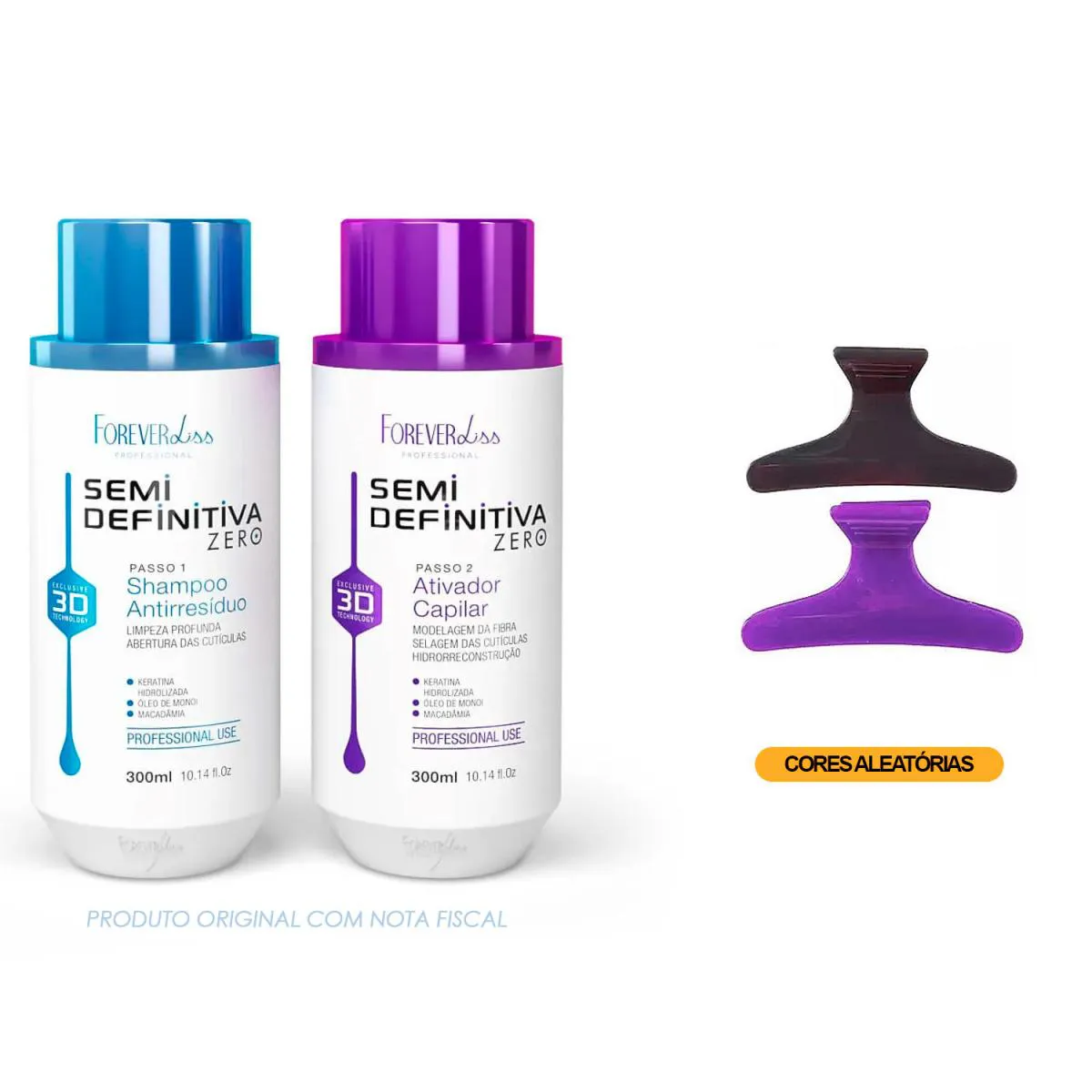 KIT SEMI DEFINITIVA FOREVER LISS ORIGINAL 2X300ML+2PRESILHAS
