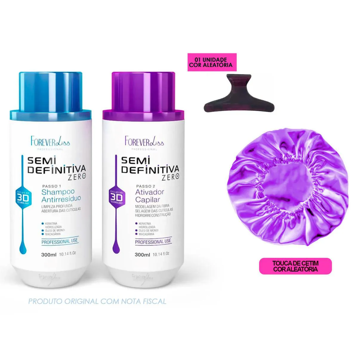 ALISAMENTO SEMI DEFINITIVO FOREVER LISS 300ML+TOUCA/PRESILHA