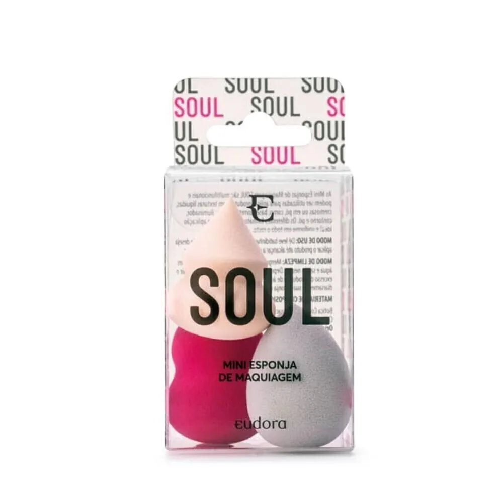 KIT MINI ESPONJAS DE MAQUIAGEM EUDORA SOUL