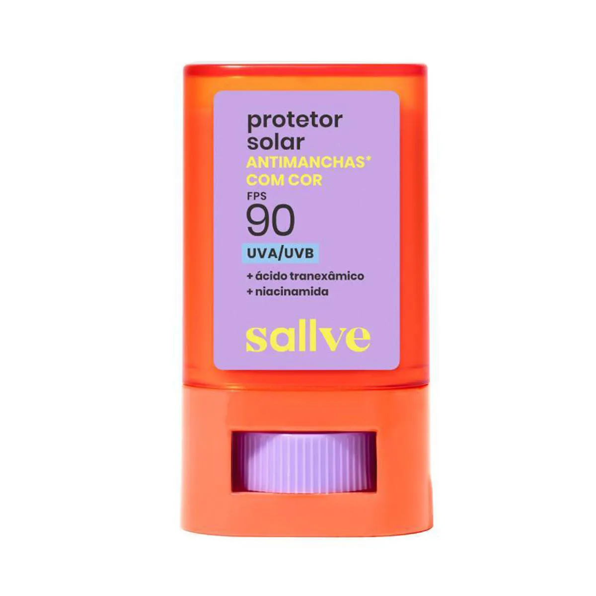 Protetor Solar Facial Bastão Sallve Antimanchas Cor 3 FPS 90 15g