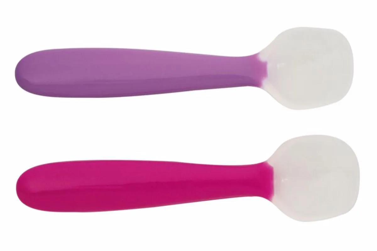 2 COLHERES SILICONE FLEXíVEIS ROSA