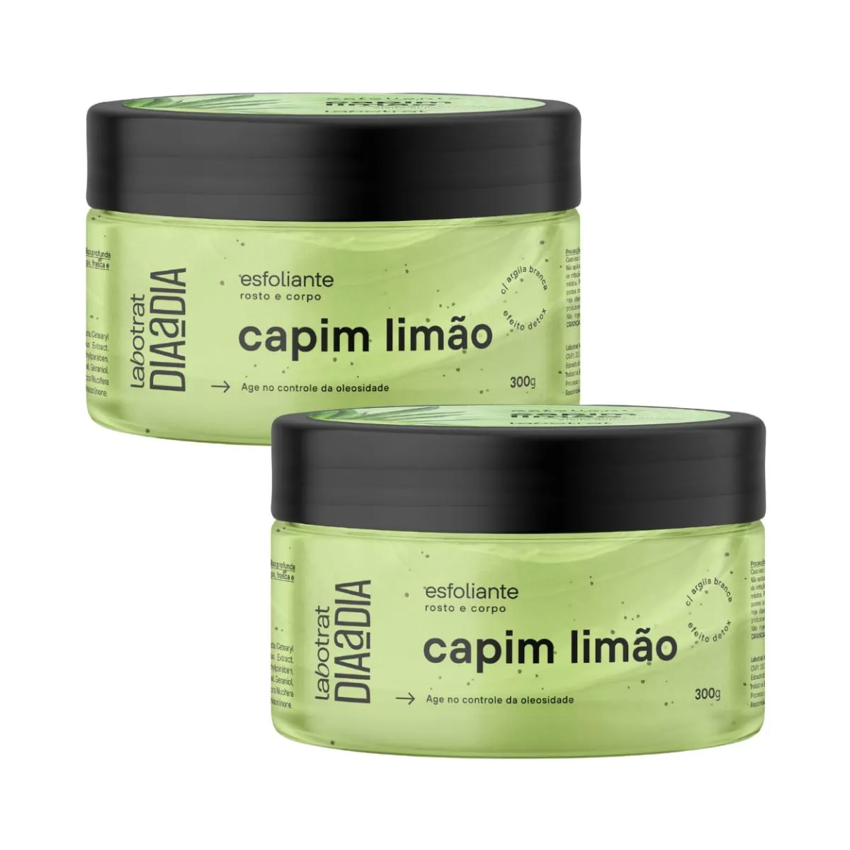 KIT 2 ESFOLIANTES CREME CAPIM LIMãO CORPORAL FACIAL LABOTRAT