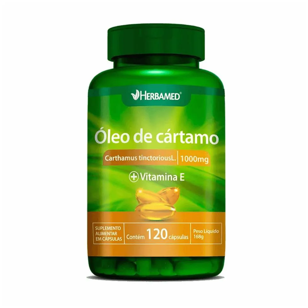 ÓLEO DE CáRTAMO + VITAMINA E C/120 CáPSULAS - HERBAMED
