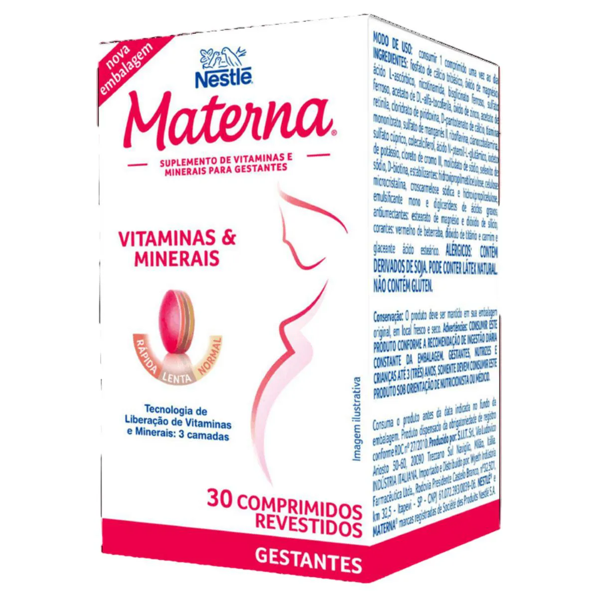 SUPLEMENTO VITAMINA E MINERAIS MATERNA 30 CPR ¿ NESTLé