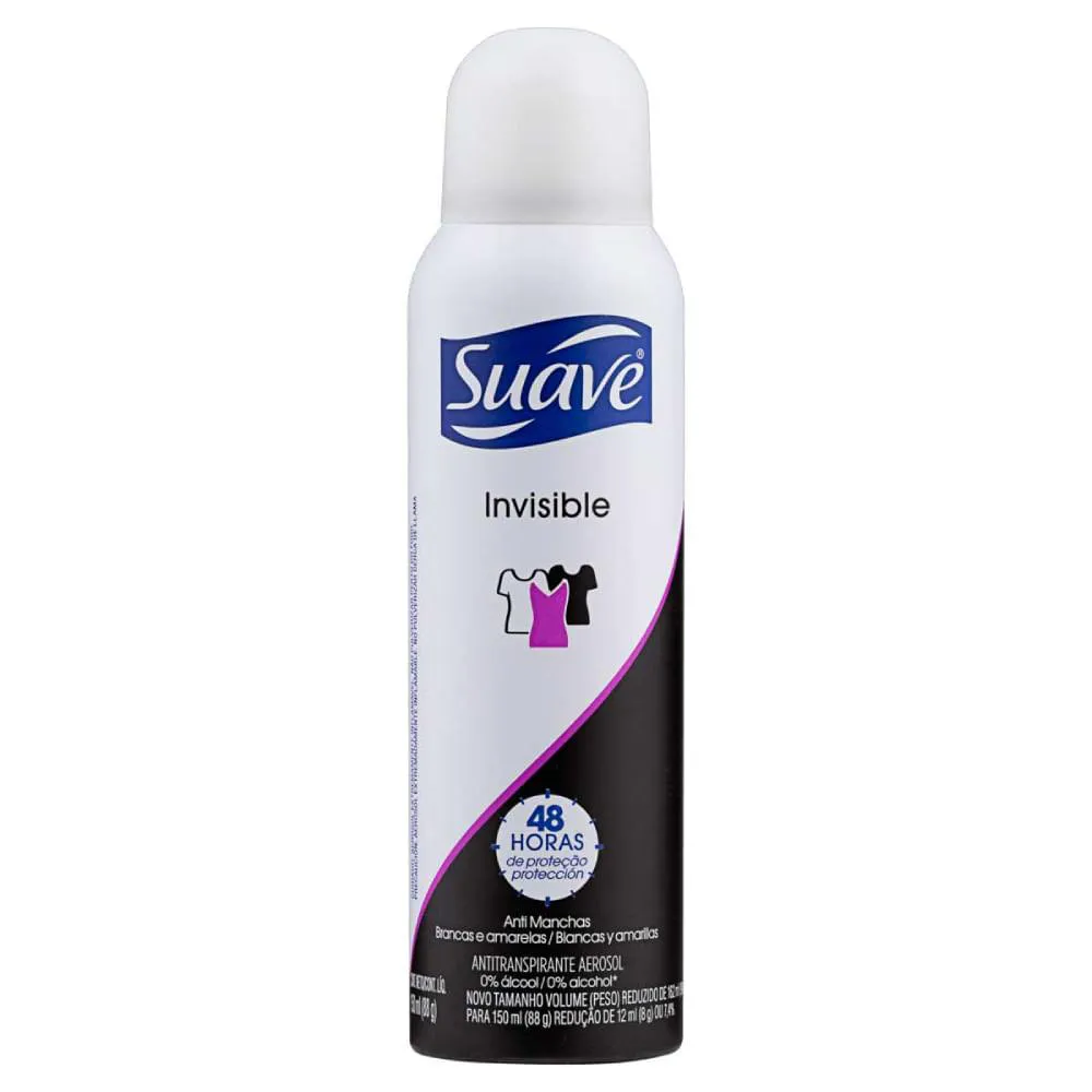 DESODORANTE SUAVE FEMININO INVISIBLE AEROSSOL 150ML