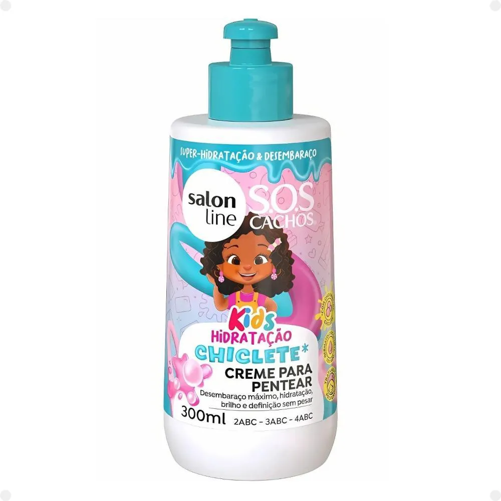 CREME PARA PENTEAR SALON LINE KIDS SOS CACHOS CHICLETE 300ML