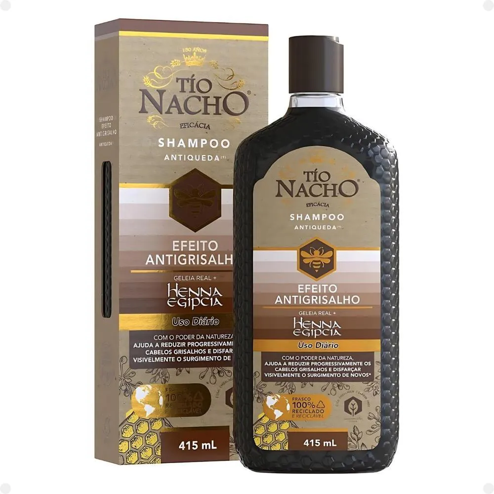 SHAMPOO ANTIQUEDA TIO NACHO EFEITO ANTIGRISALHO 415ML