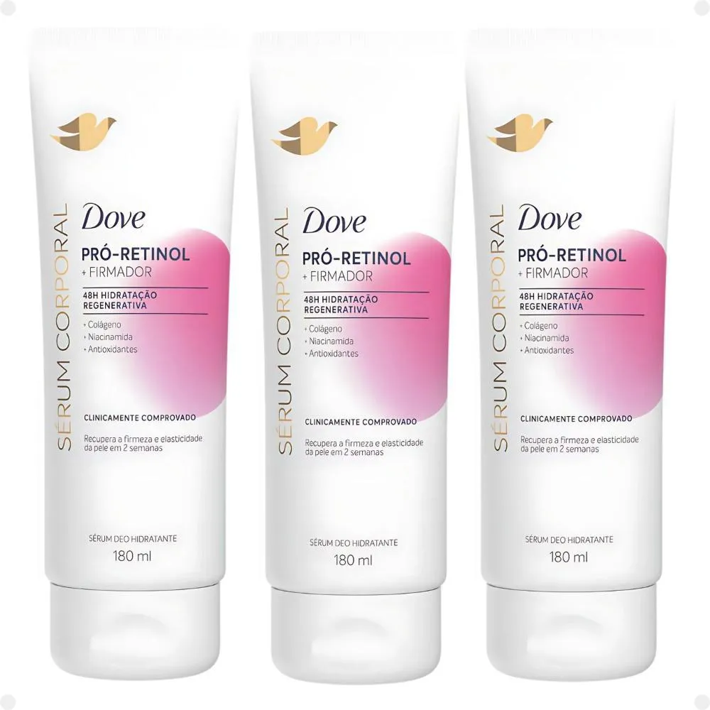 KIT DOVE PRó-RETINOL + FIRMADOR: 3 SéRUM CORPORAL HIDRATANTE 180ML