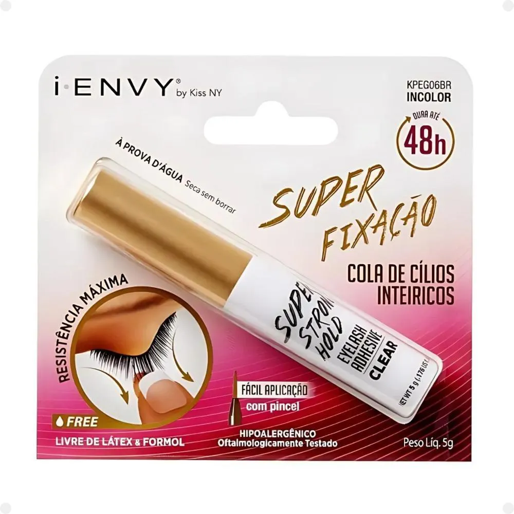 KISS NEW YORK COLA PARA CILIOS 48H SUPER FIXAçãO INCOLOR 5G KPEG060600BR