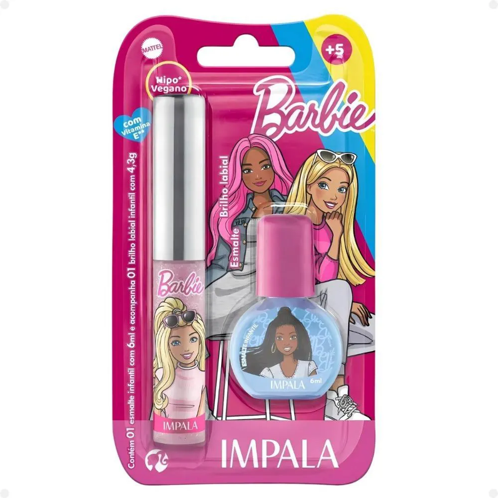 KIT IMPALA BARBIE:1 ESMALTE E 1 BRILHO LABIAL