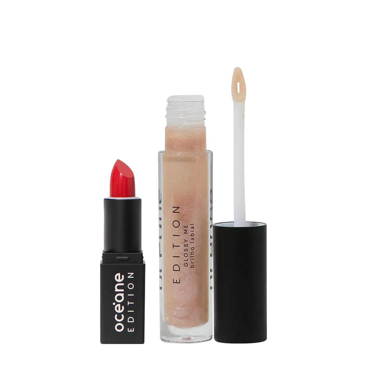 KIT OCéANE EDITION MINI LIPSTICK RED KISS E GLOSSY ME GLAZED 4G (2 PRODUTOS)